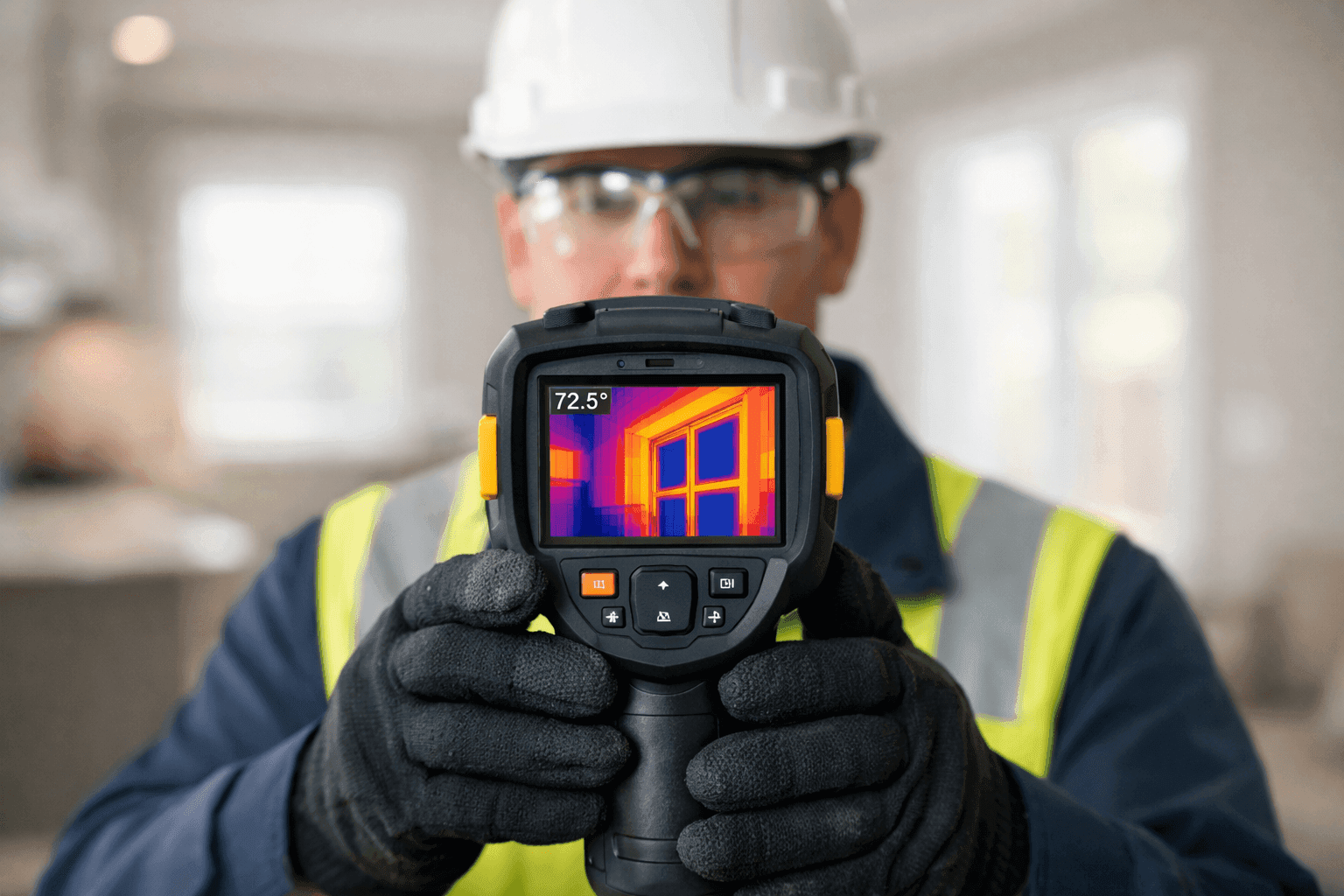 Energy auditor using thermal camera in home